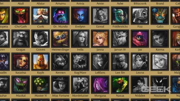Just some of the over 90 champions available in the game.